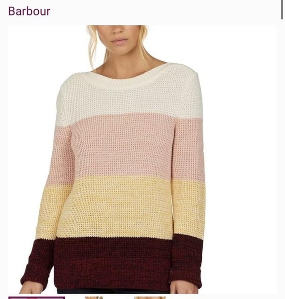 Women Barbour Sweater Pink Cotton 40 / L / 48 #5PX1