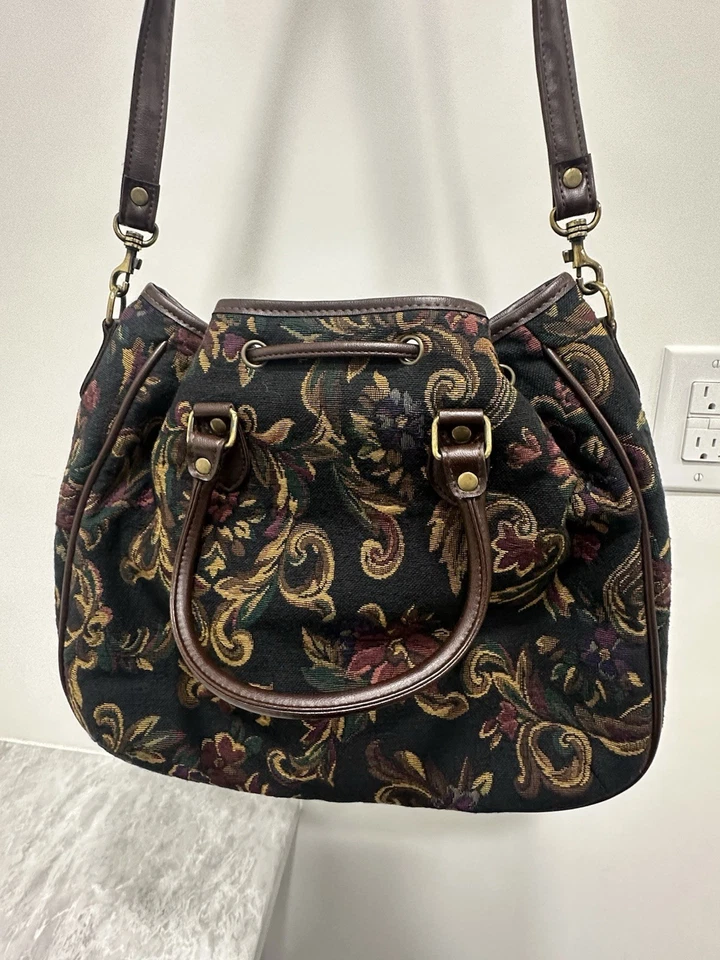 Bolso alfombra tapiz vintage Liz Claiborne con patrón floral Foto 4 de 4