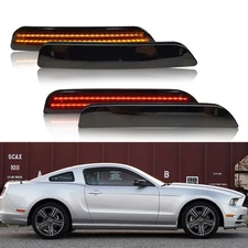 4Pcs Smoked LED Front Rear & Side Marker Lamp Light Set For 45213 Ford Mustang