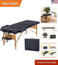 Massage Bed Portable Massage Table 24 inch Wide Lash Bed Height Adjustable 2 ...