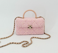 Chanel 23K Top Handle Vanity Box Pink Chain Bag