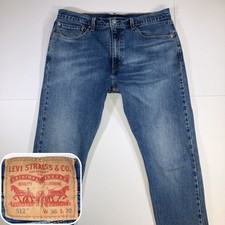 Levi's 512 Jeans Mens 36x32 Blue Medium Wash Slim Taper Stretch Denim