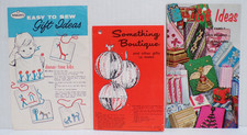 1950's WRIGHTS 3 BROCHURE FOLD OUTS BOUTIQUE CRAFT GIFT IDEAS HOLIDAY DECORATION