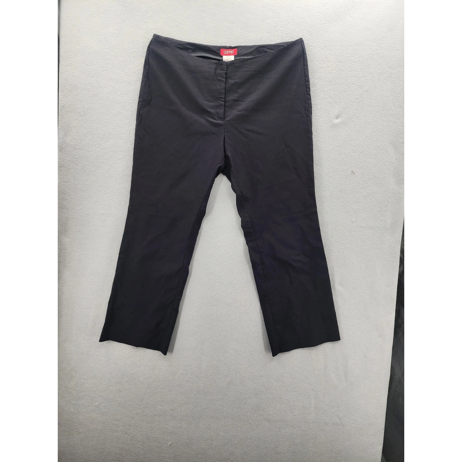 Esprit Black Cropped Pants Womens 13/14 Stretch Rayon Blend 90's Office Trousers