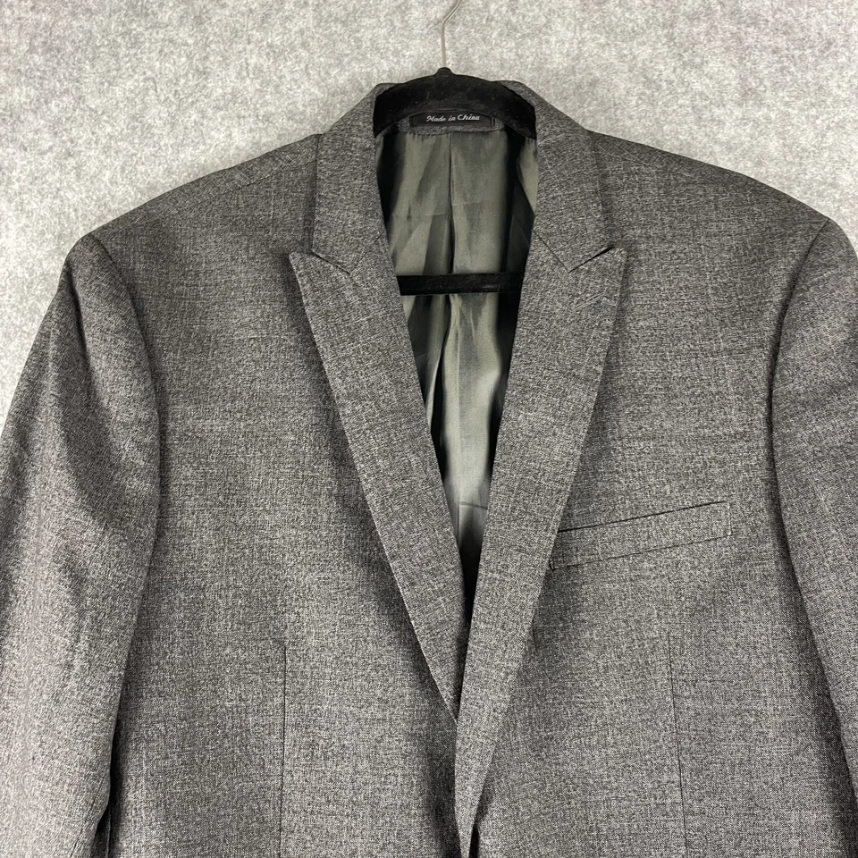 Костюм шерстяной Calvin Klein из 2 предметов серый экстремально приталенный блейзер 44R брюки 36x30 - Изображение 3 из 4