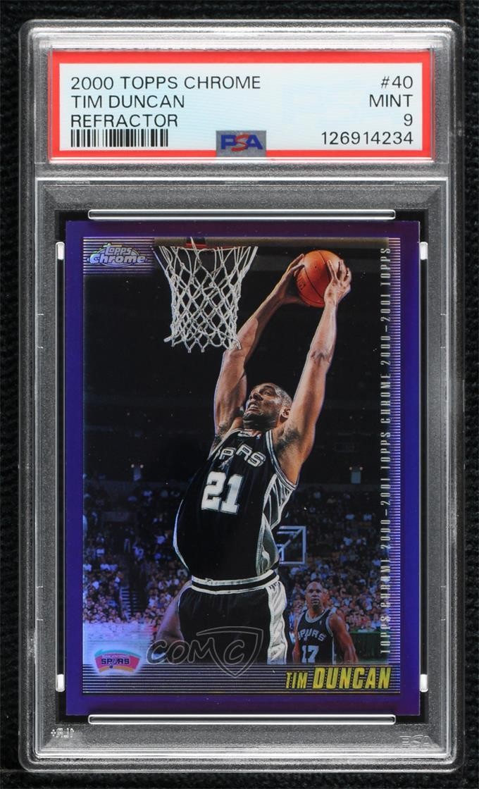 2000-01 Topps Chrome Refractor Tim Duncan #40 PSA 9 MINT HOF 0d08