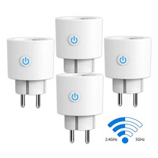 Lot 4 Prises Connectées WiFi 16A Alexa Google Mesure Énergie Smart