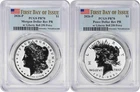 2026-P Morgan and Peace Silver Dollar 2-Coin Reverse Proof Set PR70 FDOI PCGS