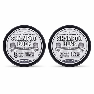 Duke Cannon Hat Trick Shampoo Puck Barrel Char Pack of 2, 4.5oz