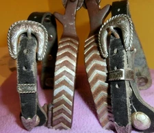 Professiona lChoice Iron Spurs Chevron Band Silver Stripes Silver Bkl. Straps