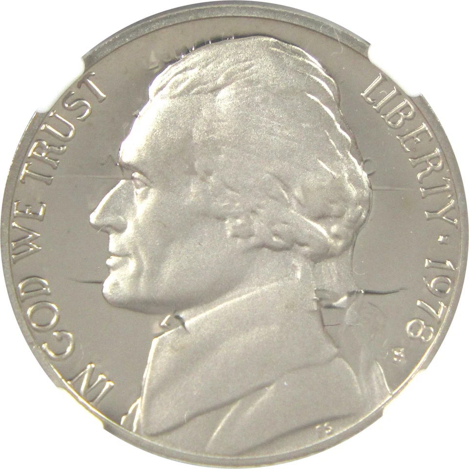 1978 S Jefferson Nickel PF 69 UCAM NGC Proof Clashed Dies Mint Error - Image 3 of 4