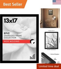 13x17 Picture Frame with Polished Plexiglass - Black Picture Frame - Wide Pho...