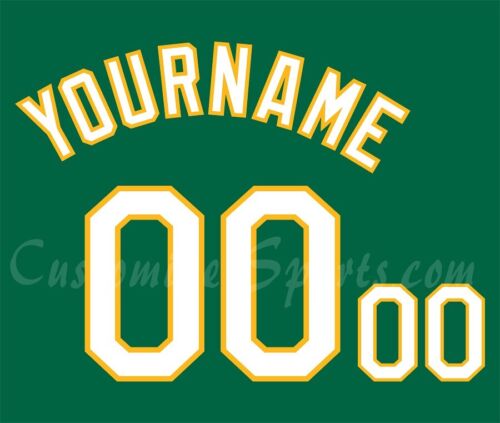 Kit de numéros personnalisés Oakland Athletics pour 2018-20 Kelly vert Altrnate uniforme - Photo 1 sur 1