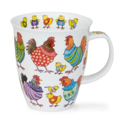 Dunoon Tasse Knitwits Hen Hühne 0,4l Kaffeebecher Nevis Fine Bone China Porzella