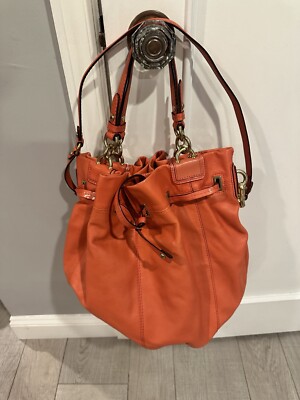 バッグ coach raffia hobo bag orange leather s-l400.jpg