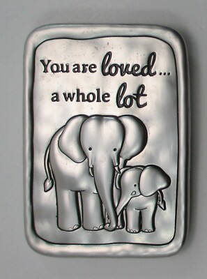 Q3 You are loved a whole lot MOTHER BABY ELEPHANT Mini PLAQUE Magnet Ganz
