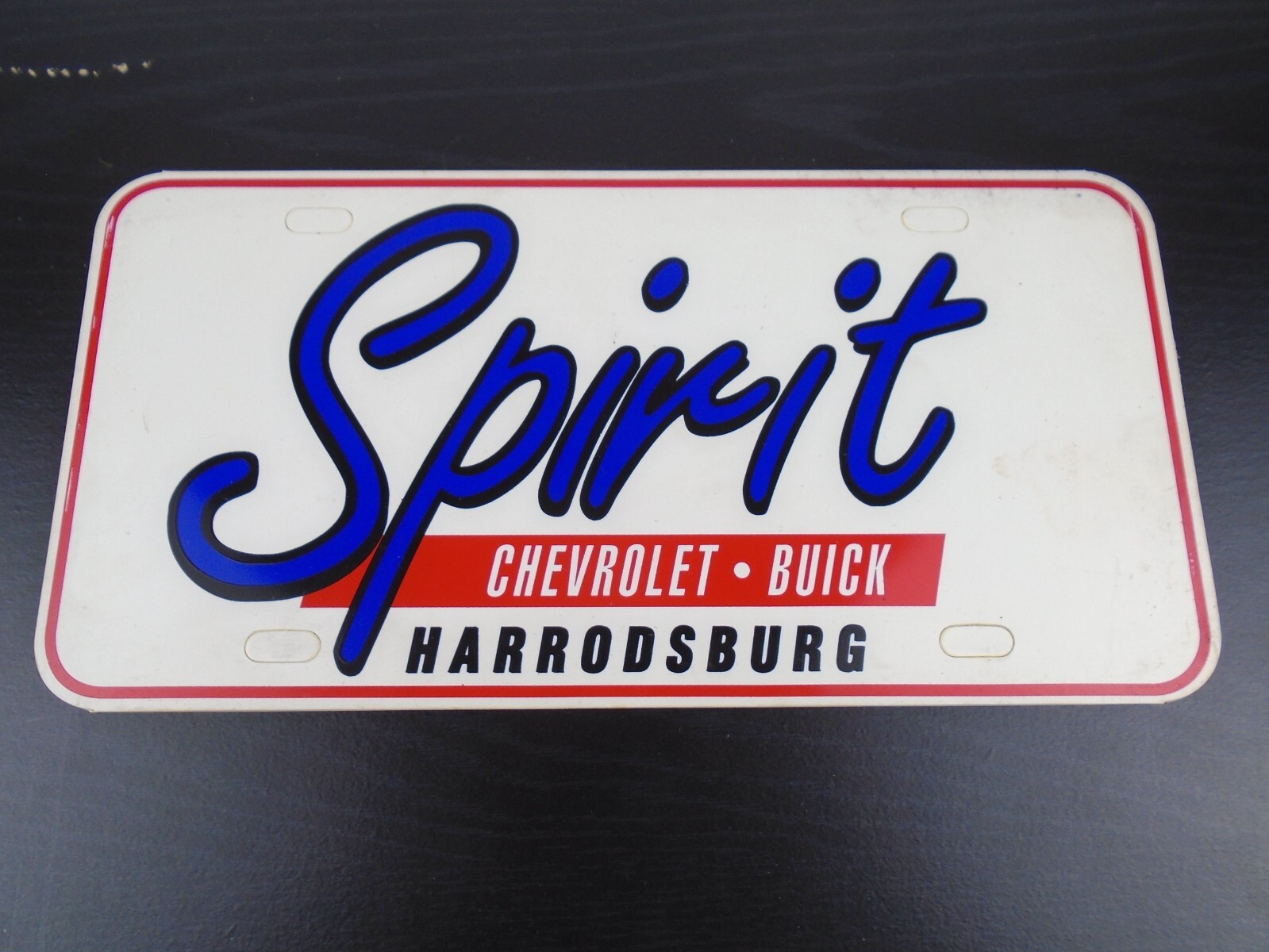 Car Dealership Booster License Plate Tag Sign Spirit Chevrolet