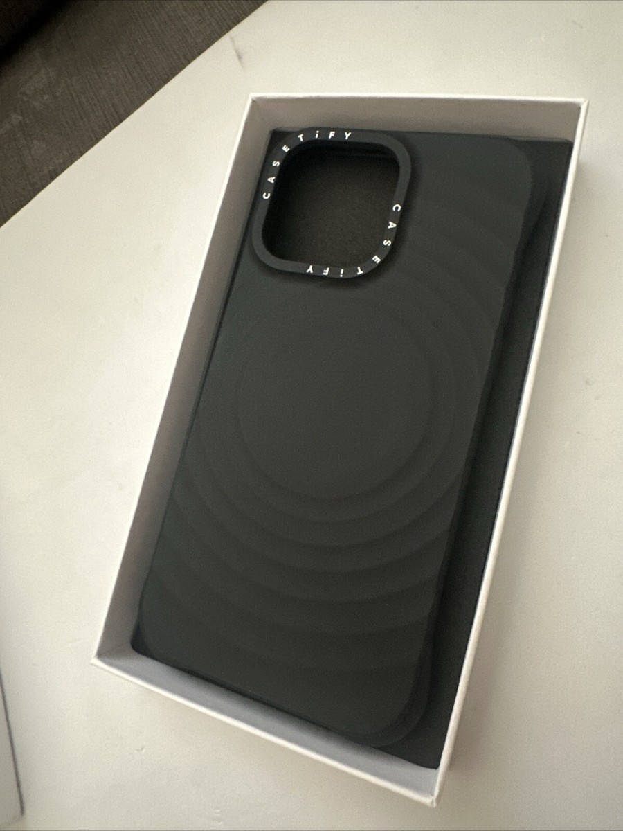 CASETIFY iPhone 15 Pro Max Silicone Ripple Black Magsafe 2X