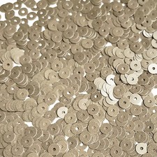 5mm Flat Sequins Ivory Beige Opaque Satin Pearl Medium Hole Made in USA
