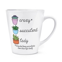 VerrüCkte Succulent Damen 341Ml Latte Becher Tasse - Lustiger Witz Pflanze