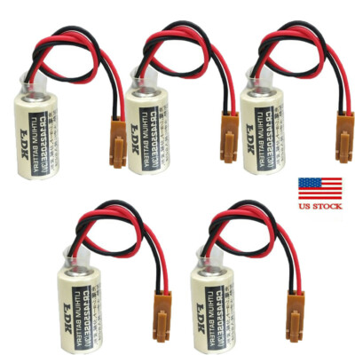 5pcs FDK CR14250SE 1800mAh 3V Battery For PLC Battery Backup Power Brown Plug