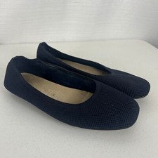 Anne Klein Leslie Ballet Flats Womens 6.5M Navy Slip On Round Toe Knit Career