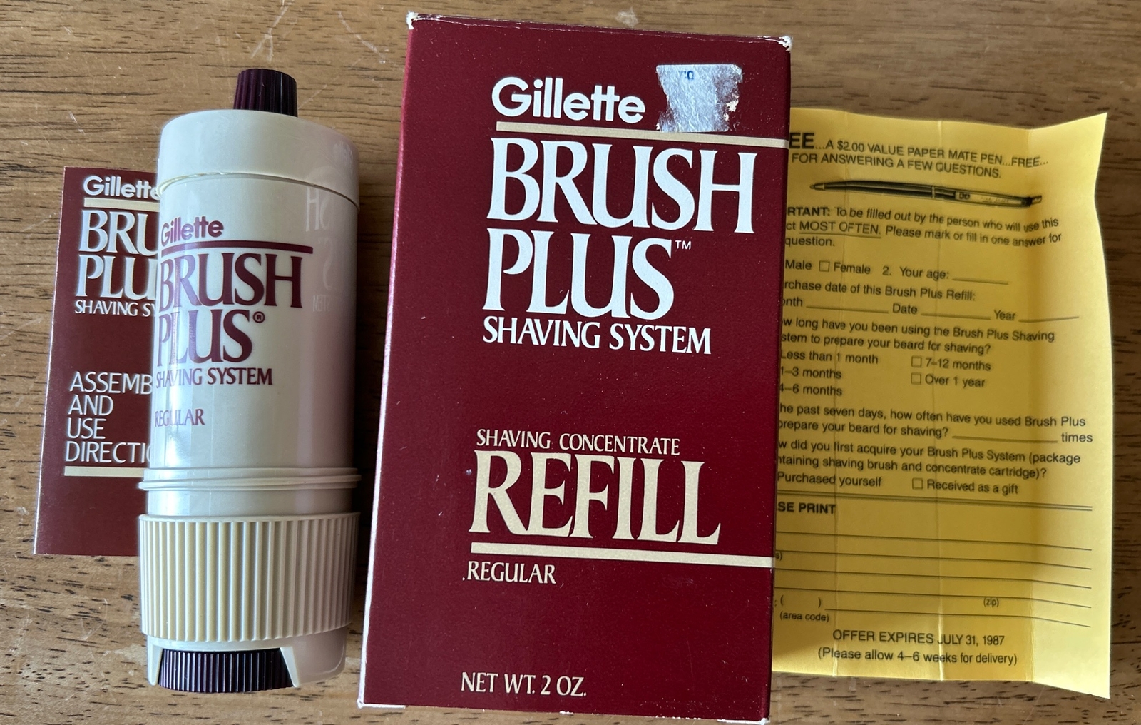 Gillette Brush Plus Shaving System Refill Shaving Concentrate Vintage