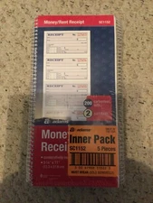 Adams Spiral Money Rent Receipt Books, 2 Part, 5-1/4" x 11", 5 Pack (1000 Forms)
