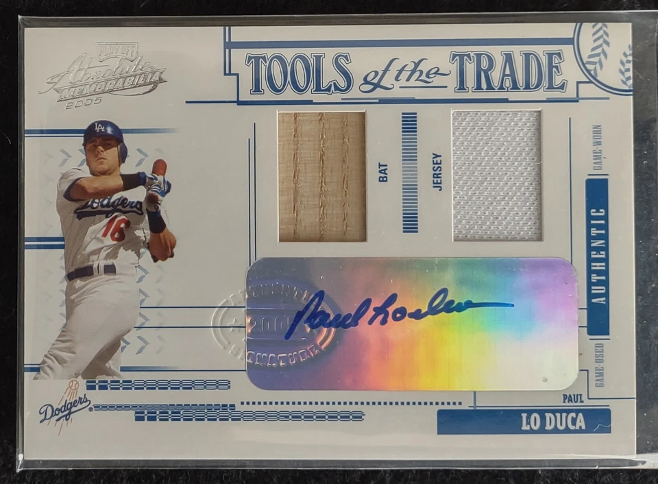 2005 Playoff Absolute Paul Lo Duca Tools of The Trade Auto/Bat/Patch #/25💥$14💥 - Image 2 of 4