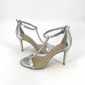 metallic silver stilettos
