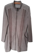 Jersey-Jacke mit Reißverschluss Taupe Gr. 42...
