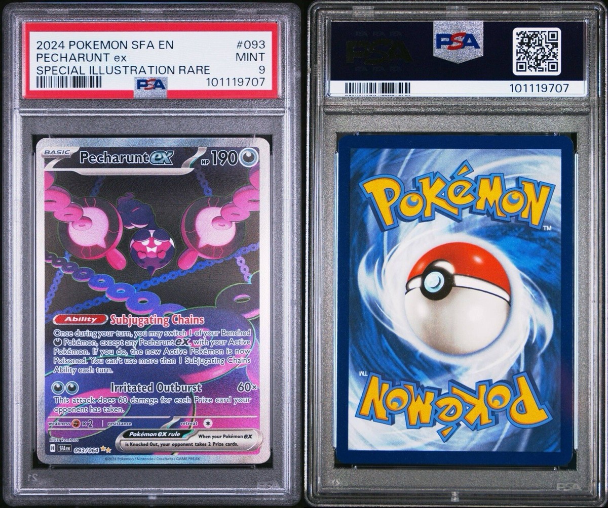 PSA 9 MINT Pecharunt ex 093/064 Pokemon Shrouded Fable SIR Holo