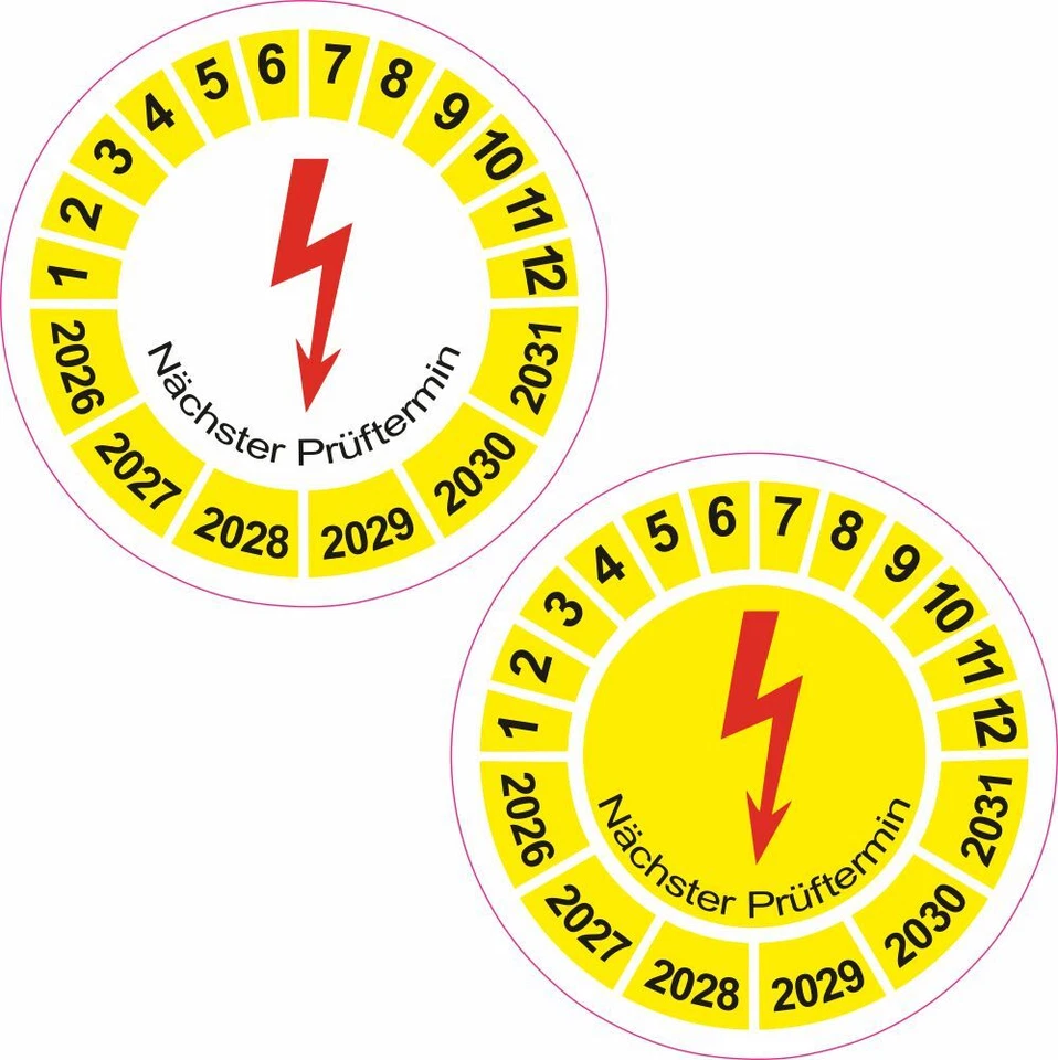 DIE-STICKERBAR Elektro Check Prüfung 30mm Nächster Prüftermin UVV Prüfplaketten Plaketten