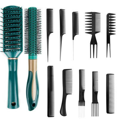 Styling Kamm und Bürstenset, 12 Stück Multifunktionaler Männer Styling Set, Haar