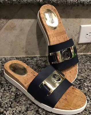 michael kors slippers womens navy