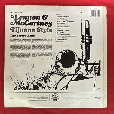 The Torero Band Tijuana Style UK盤 Lennon The Torero Band, Lennon & McCartney Tijuana Style, 12