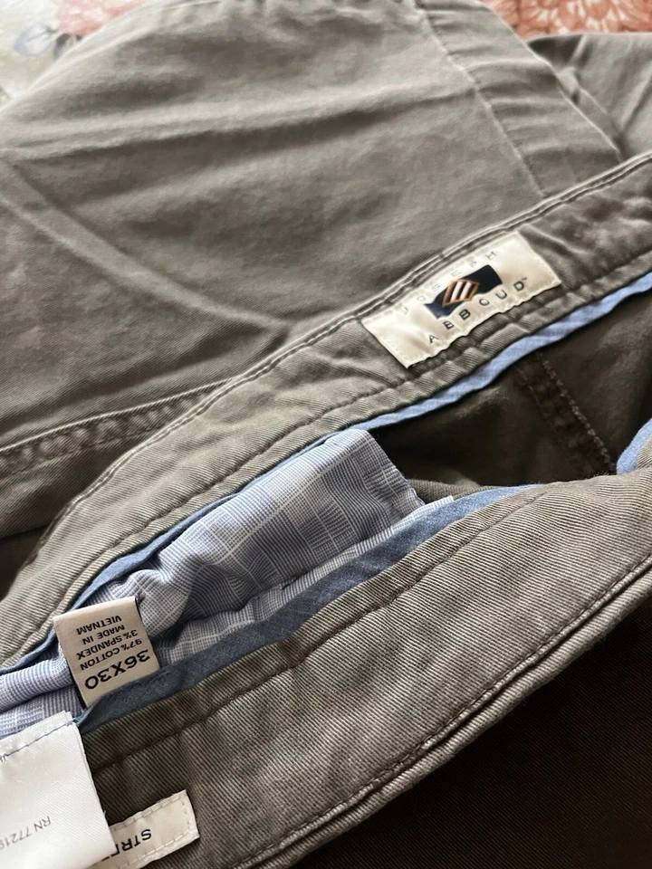 Pantalones chinos Joseph Abboud marrón para hombre talla 36X30 bolsillos de algodón (LOTE DE 2) Foto 2 de 2