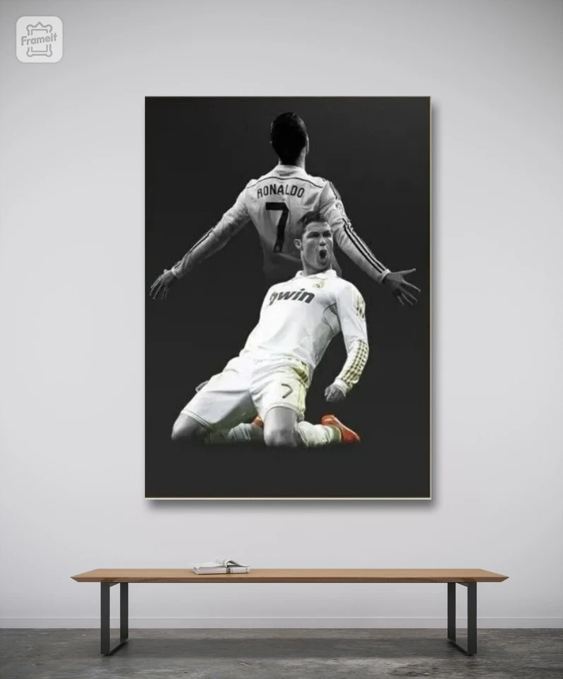 Póster artístico de Cristiano Ronaldo 7 lienzo arte de pared decoración del hogar deportes fan fútbol regalo Foto 2 de 4