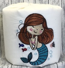 Mermaid Embroidered Decorative Toilet Paper Wrap - Bathroom Decor