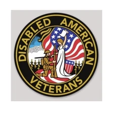 2 Inch Non-Reflective Round Disabled American Veterans Vets Vinyl Sticker