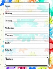 Magnetic Dry Erase Calendar - White Board Planner for Refrigerator - Flowers 3/1