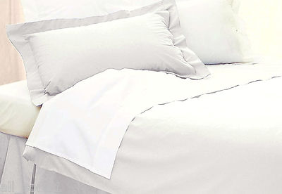 DOPPELBETT SPANNBETTLAKEN WEISS GEKÄMMT PIMA BAUMWOLLE 400 FADENZAHL 15'' BOX 