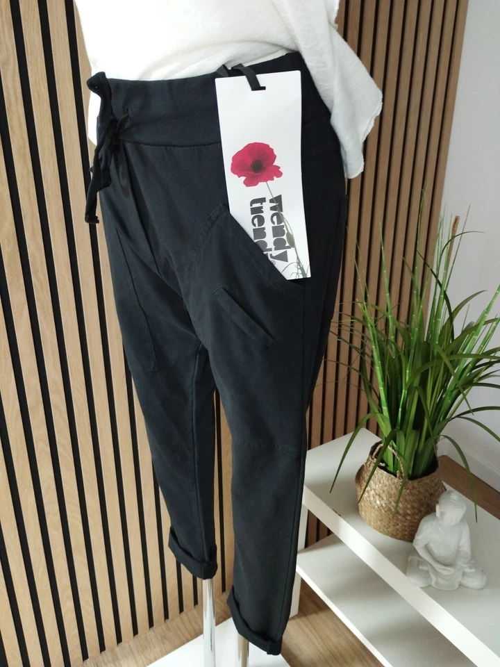 ❤️ Pantaloni Jogger Wendy Trendy Made in Italy Jogpants Sweatpants passo basso ❤️ - Immagine 3 di 4