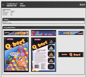 Q*bert New Nintendo NES Factory Sealed WATA Grade 9.4 A Mint Rare