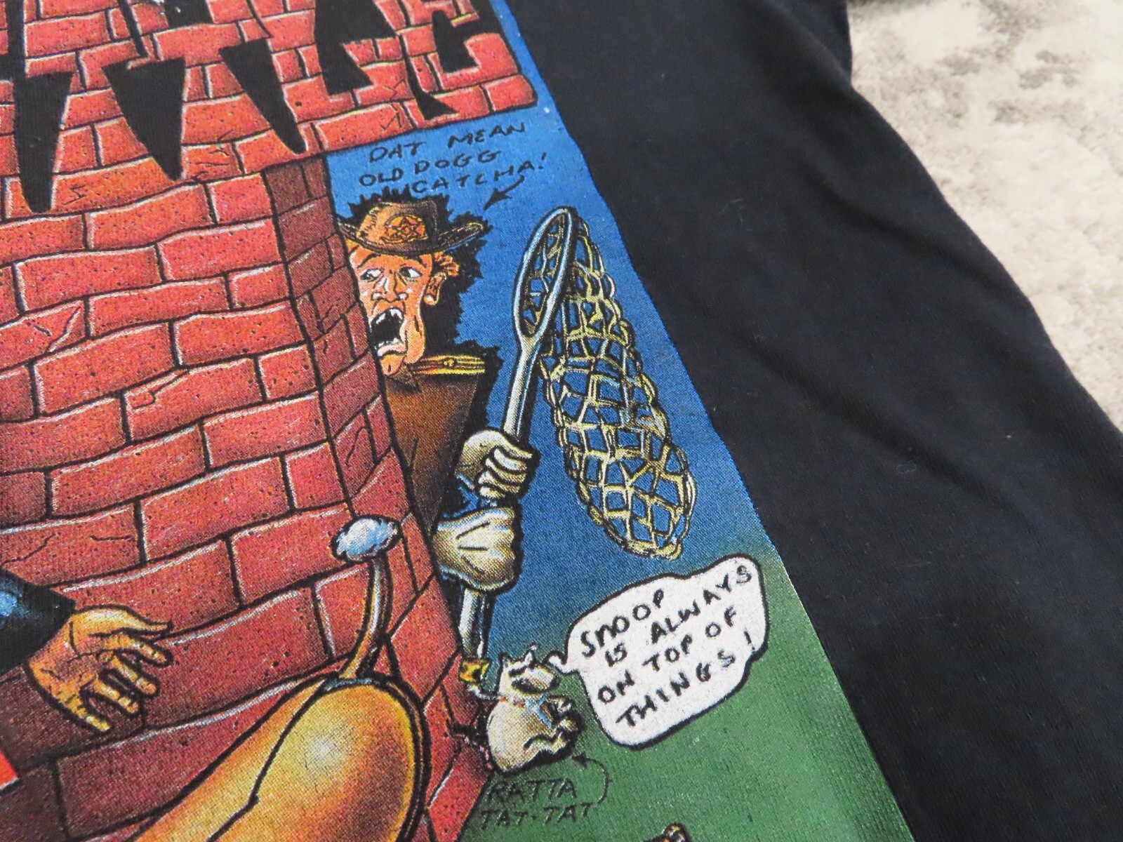 FILA T shirt vintage Death Row Records Snoop Dogg grafica taglia M SENZA ETICHETTA PUNTO SINGOLO