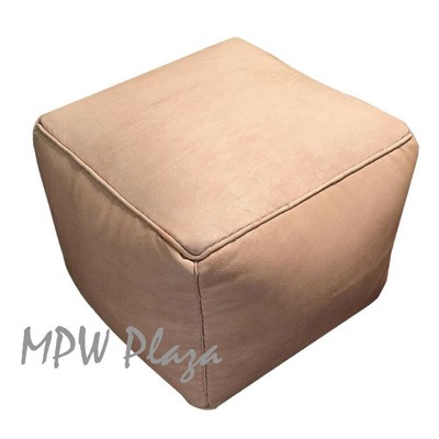 MPW Plaza Square Moroccan Pouf Ottoman, Natural (Un-Stuffed)