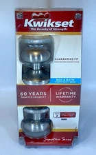 Kwikset 97300-699 Bed and Bath Knob in Pewter Anti Tarnish NEW Door Knob