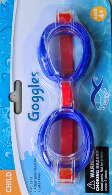 Swimgear Swim Goggles - Blue/Red - Adjustable/ Latex Free Age 4+