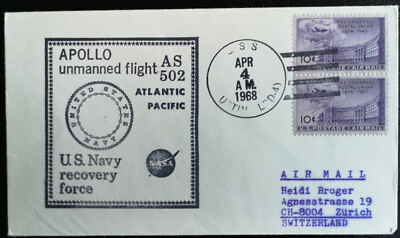 Apollo 6 AS 502 Recovery USS Austin (LPD-4) rubber Cachet 4Apr68