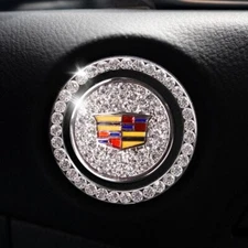 CadillacPush Start To Button Bling Car Crystal Rhinestone Car Bling Ring Emblem
